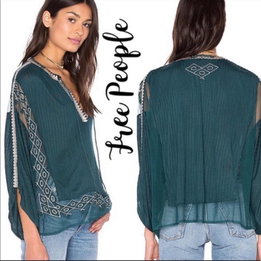 Free People // Eden Embroidered Peasant Top